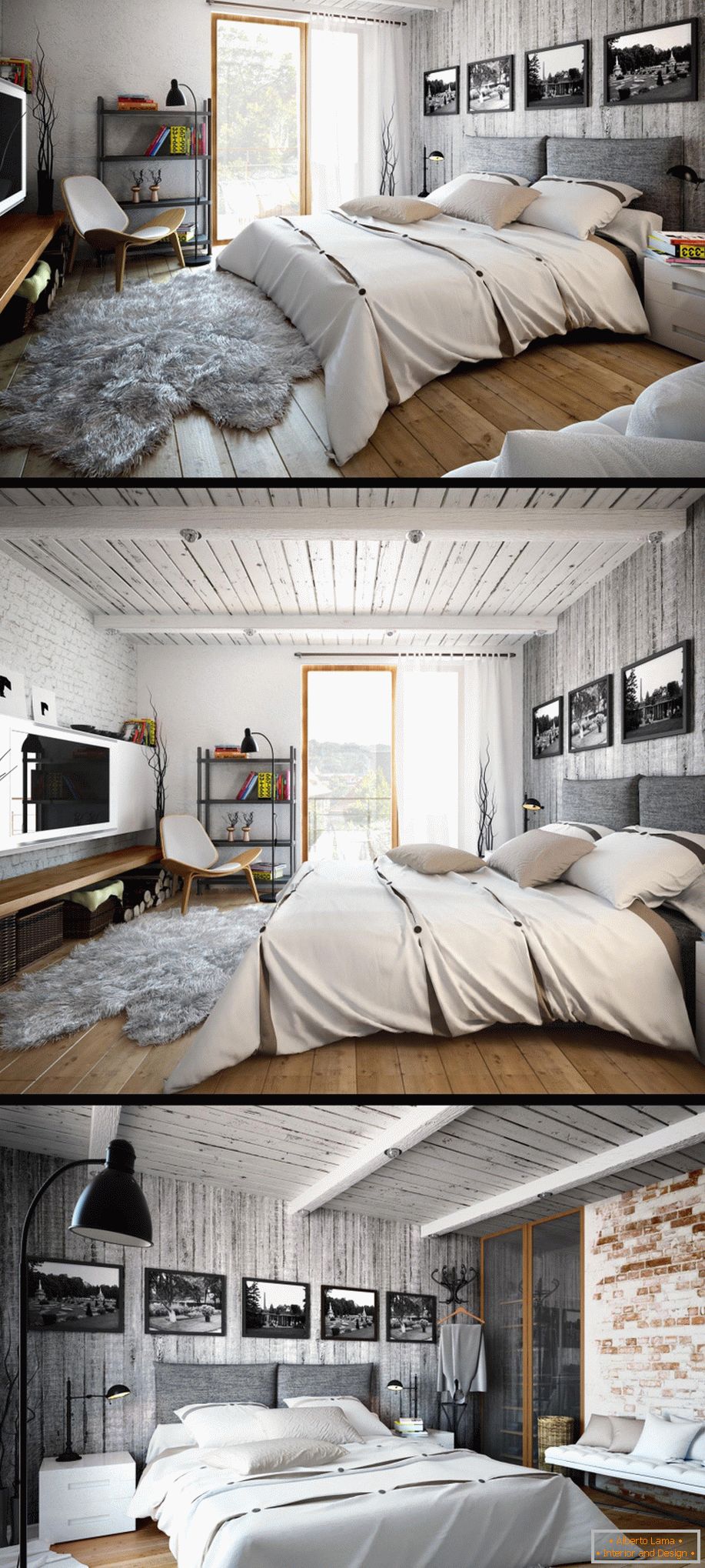 Example of interior design of a small bedroom in the photo