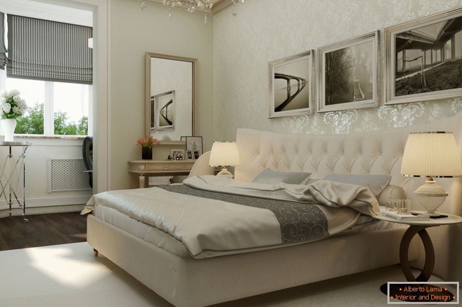 Example of interior design of a small bedroom in the photo