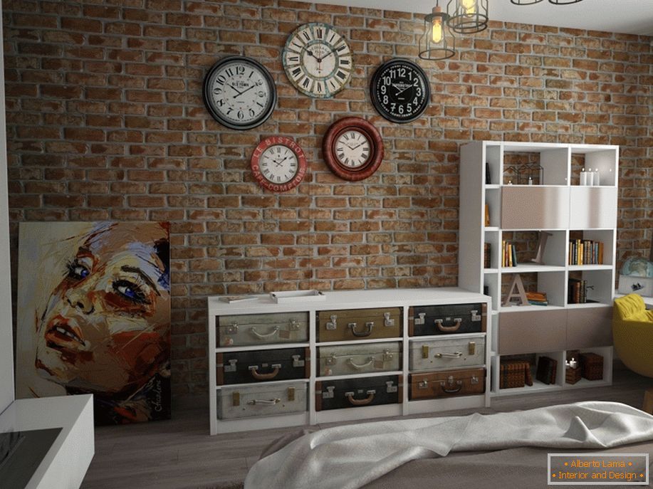 Example of interior design of a small bedroom in the photo