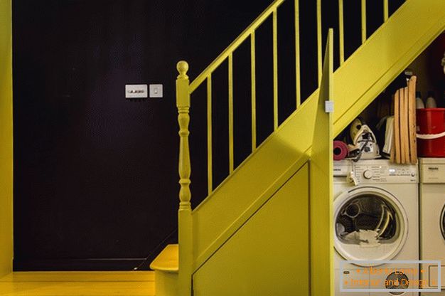 Laundry under the stairs