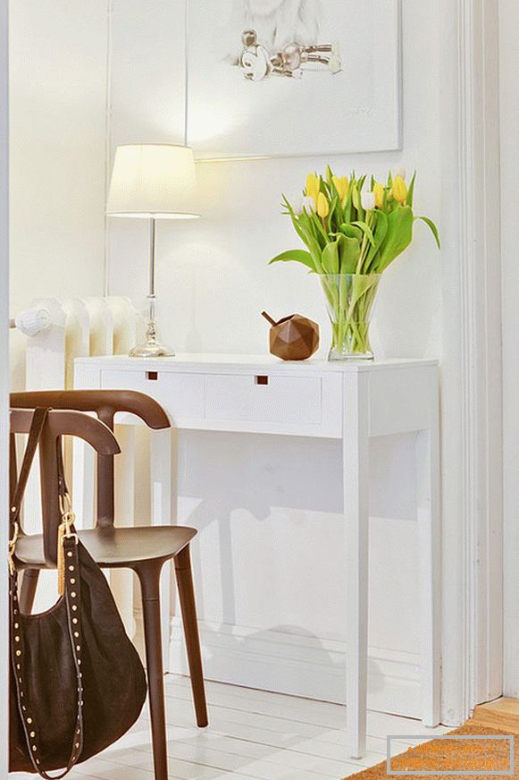 Bouquet of tulips on a dressing table