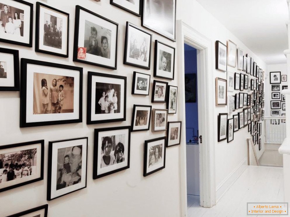 Interior design with photos on the walls