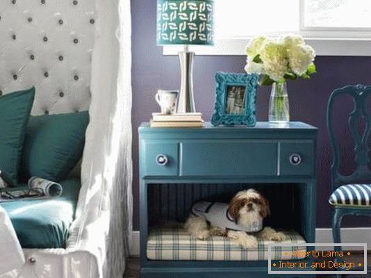 Bedside table as a house for an animal