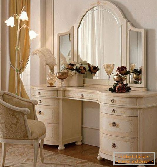 Dressing table for a bedroom in a classic style