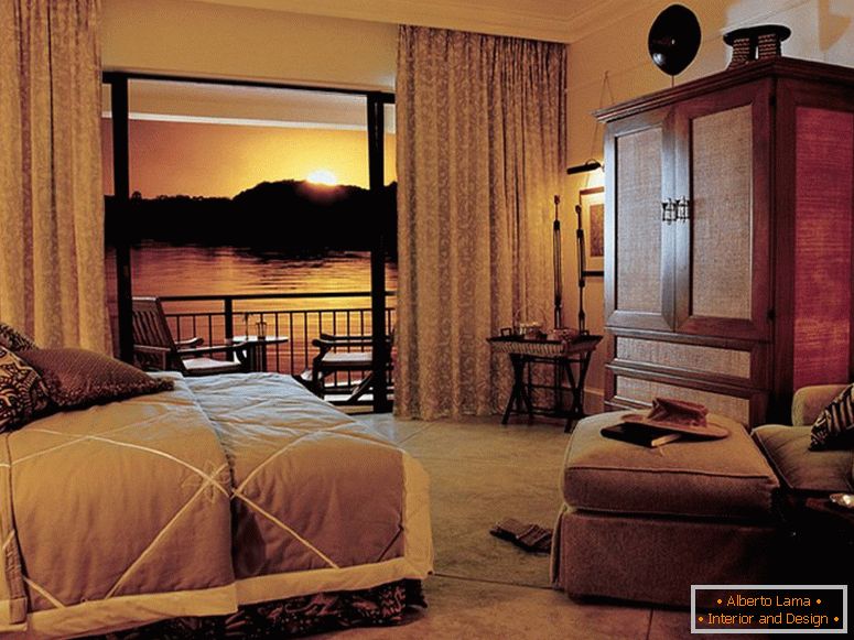 Bedroom in the African style