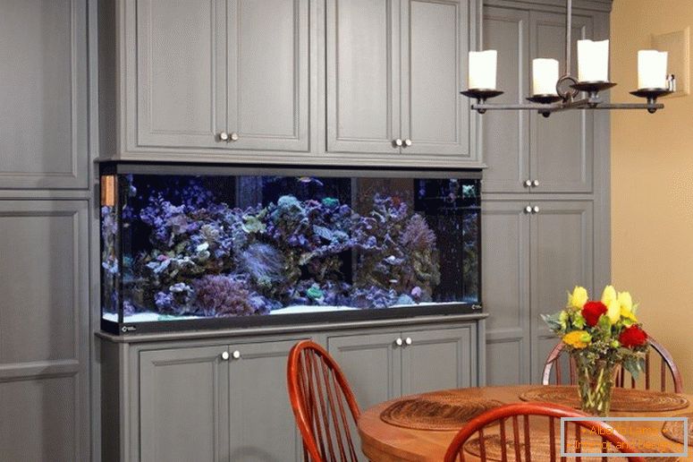 Cabinet with aquarium