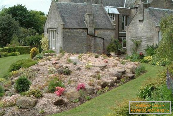 Design of a private house garden with an alpine slide