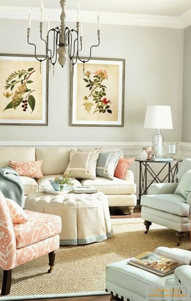 upholstered furniture in the living room