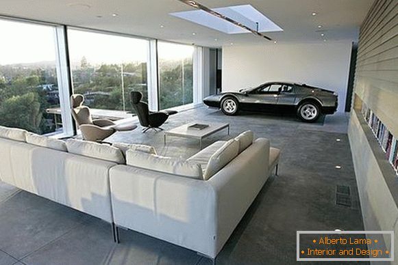 Living room in the garage