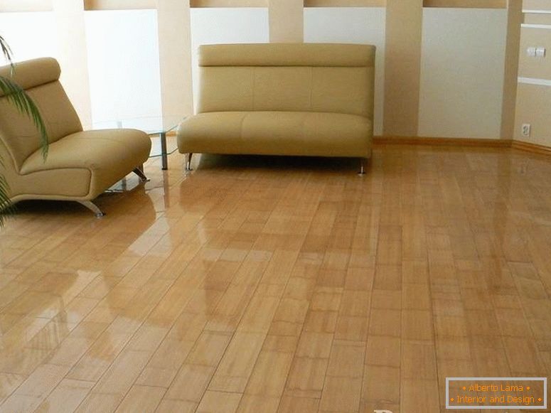 Parquet from bamboo in the interior
