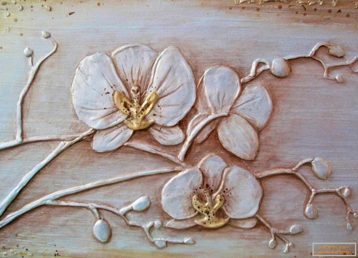Bas-relief of orchid