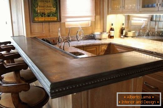 Metal bar counters for the kitchen