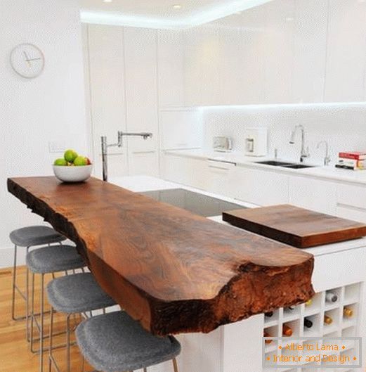 Wooden bar counters for the kitchen