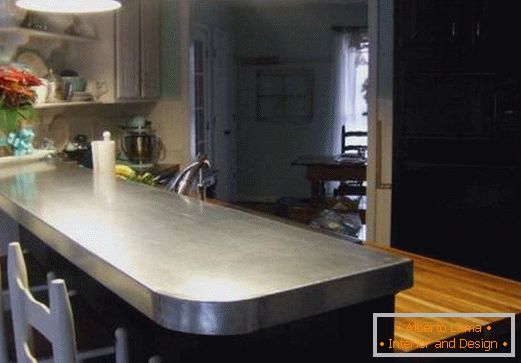 Metal bar counter for kitchen