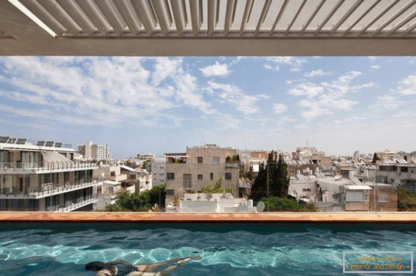 Swimming pool on the fifth floor of the mansion