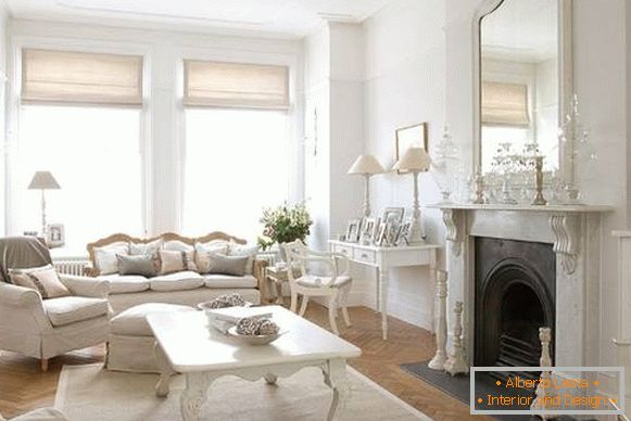 French white living room furniture classic