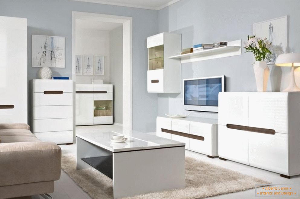 White furniture in the interior of the room