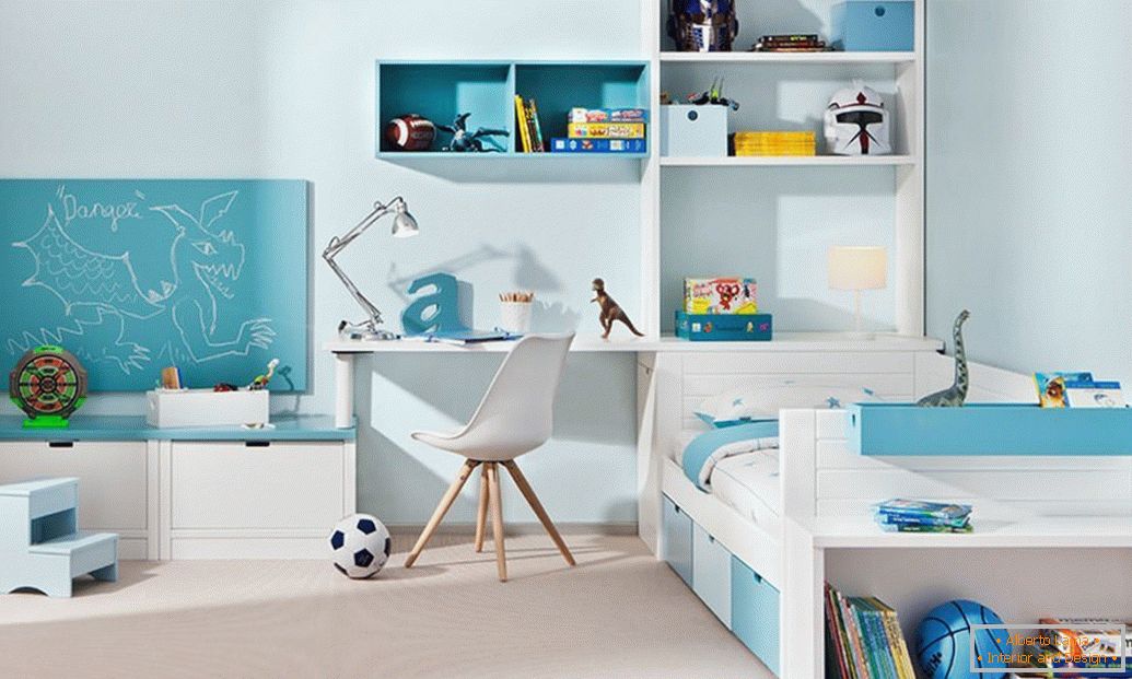 The interior of the nursery with white furniture