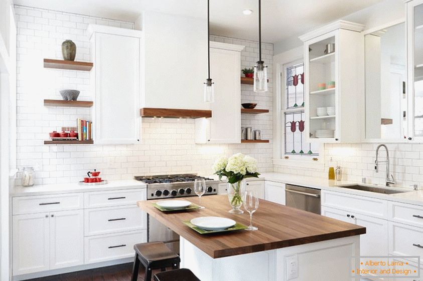 Beautiful modern kitchen in white tones