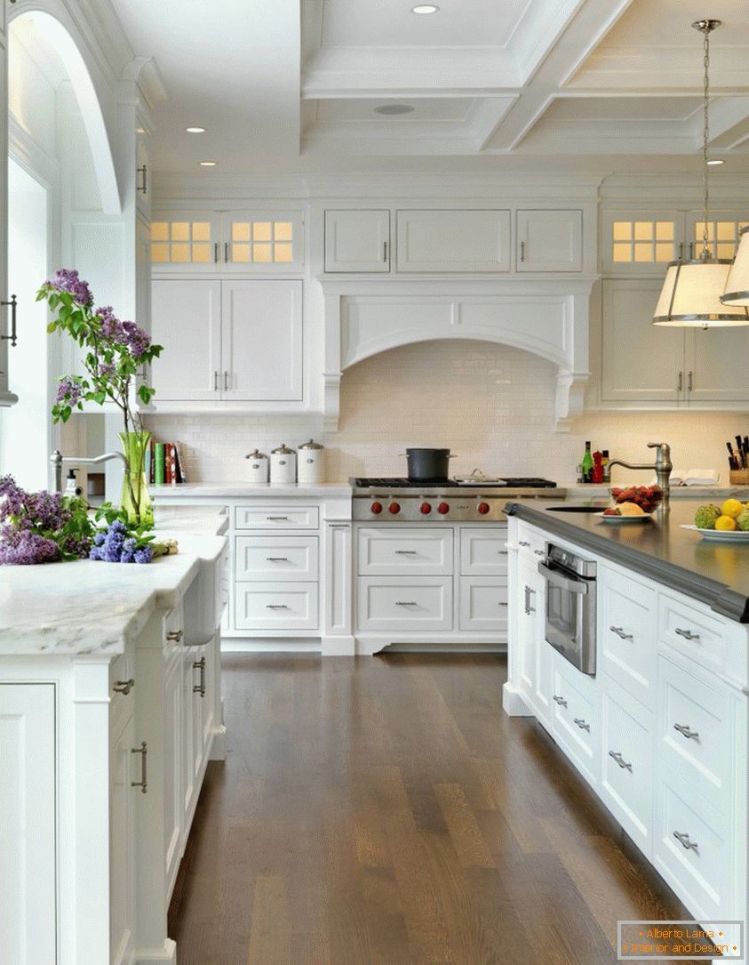 A great example of cuisine in white colors in the style of Provence