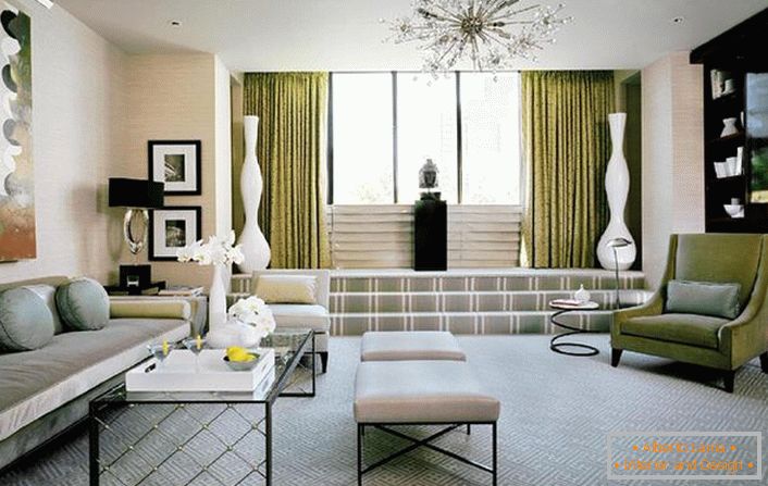 Living room in Art Deco style