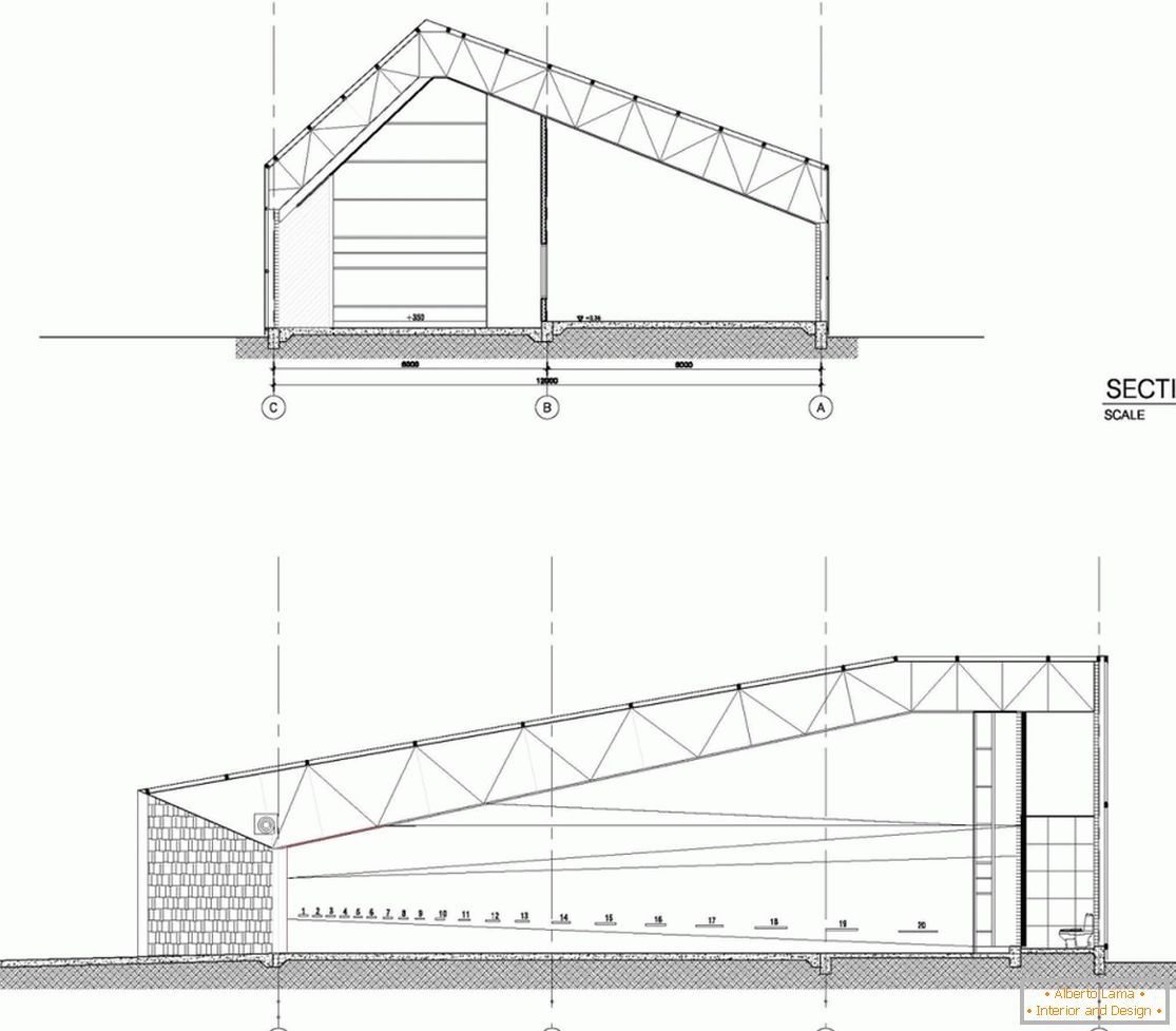 A detailed sketch of the garage building Garage Of The Bears