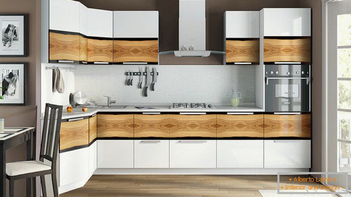 L-shaped kitchen set