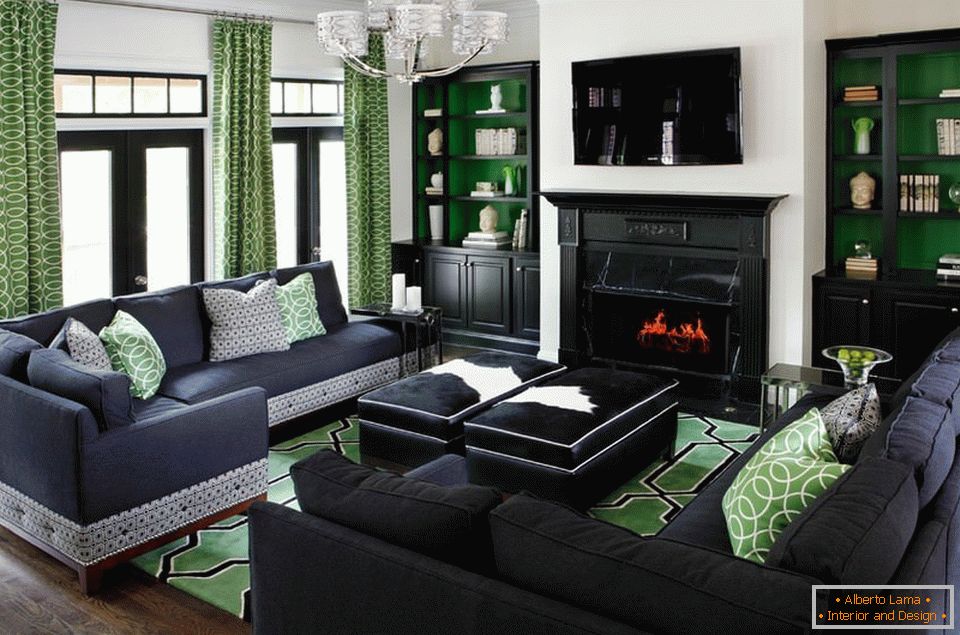 Green with black in the interior
