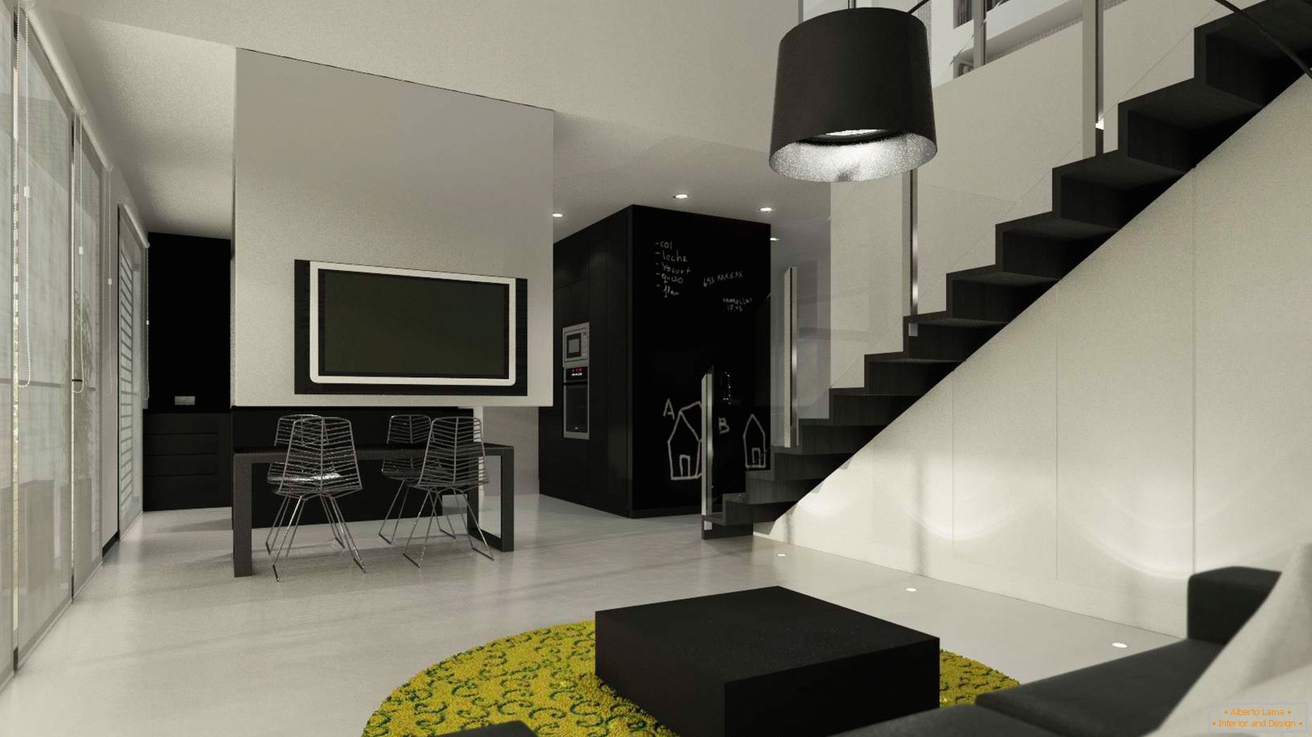 Black and white living room