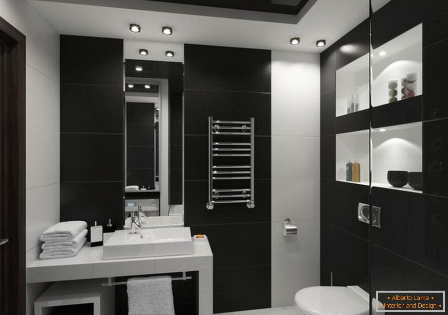 Bathroom комната с черным потолком