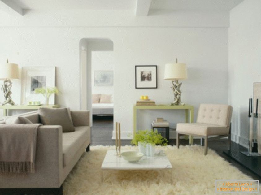 Interior design of the room in neutral beige tones