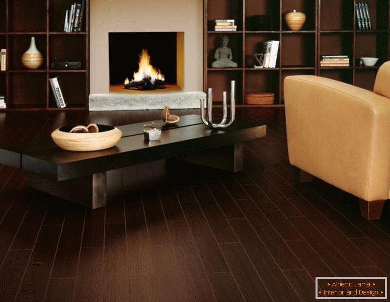 Floor color wenge in the interior