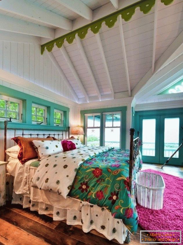 Bedroom in bright colors