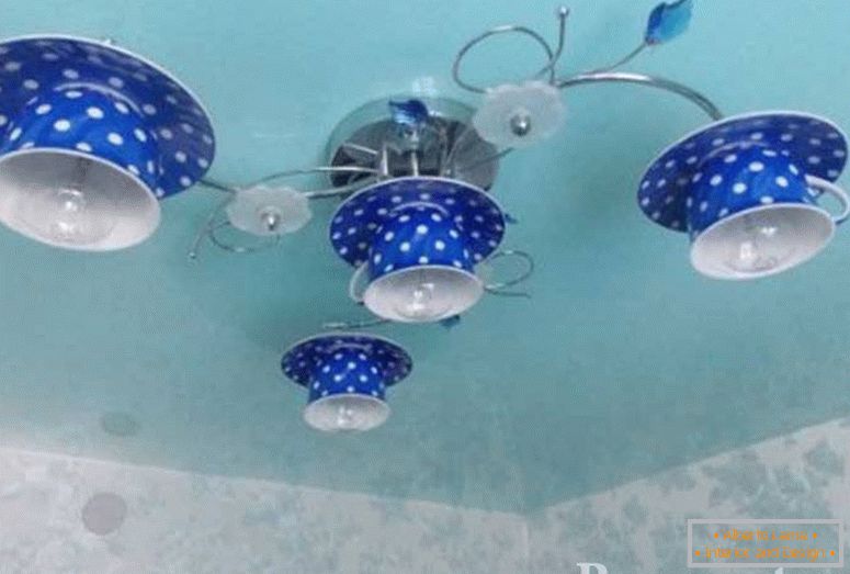 Chandelier from cups on saucers