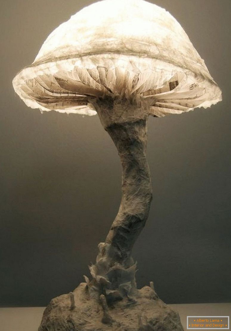 Lamp in the form of a mushroom