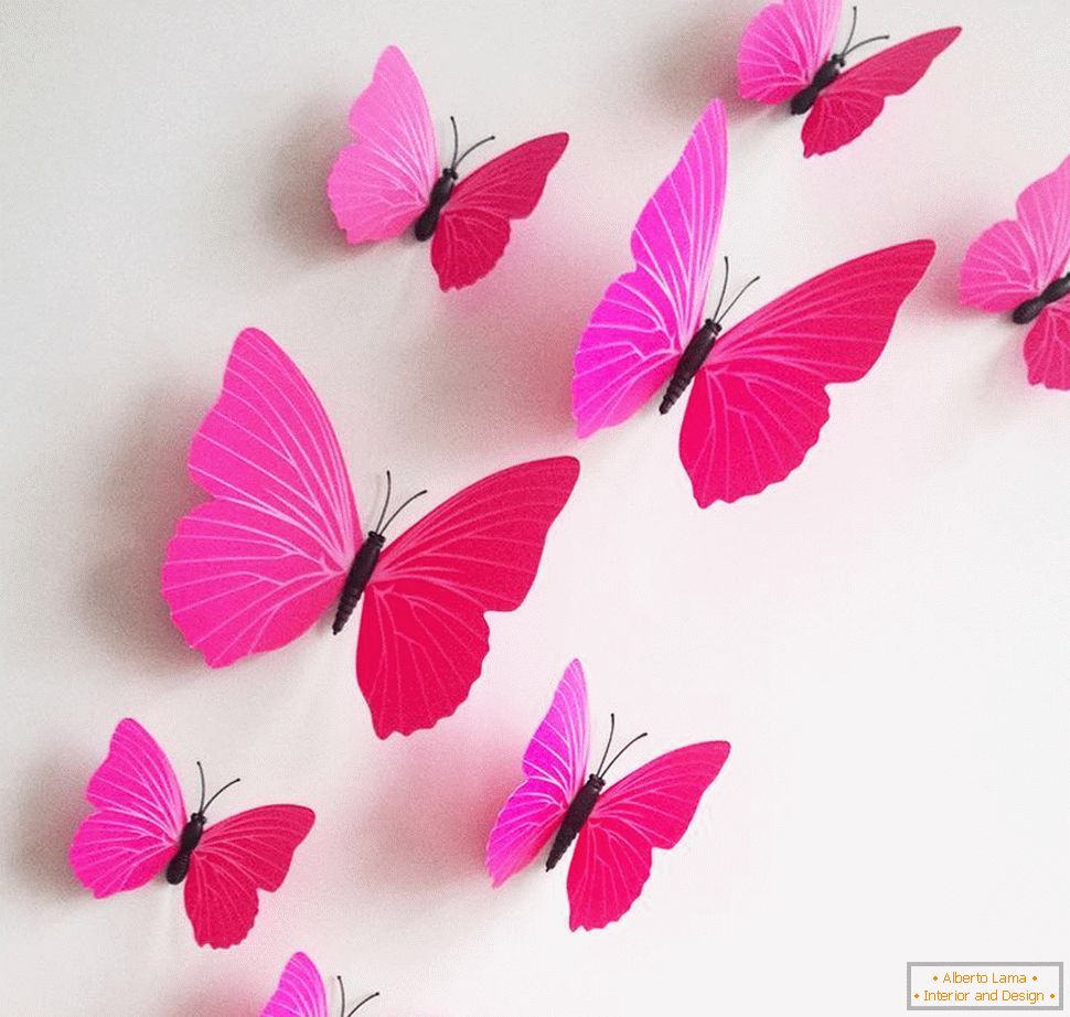 Fastening butterflies with pins
