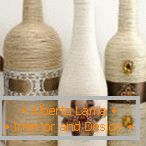 Bottles with beautiful decor