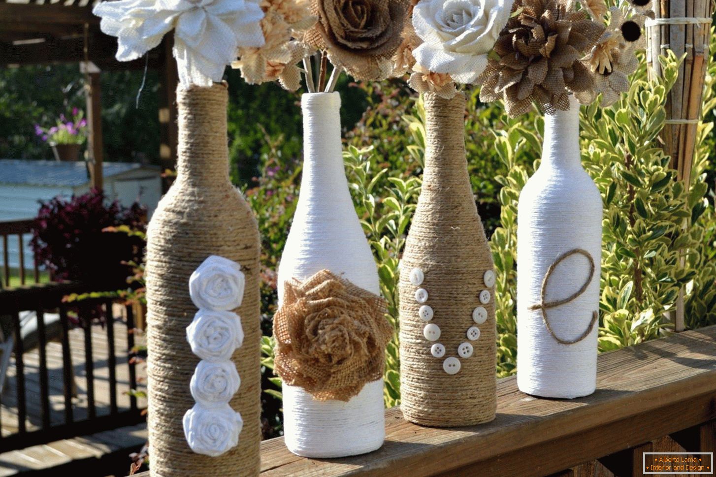 Bottles with flowers