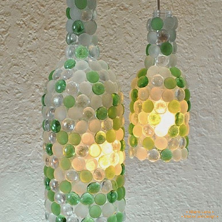 Lamp from bottles