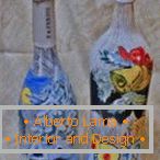 New Year's drawings on bottles