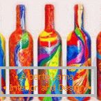 Bright patterns on bottles