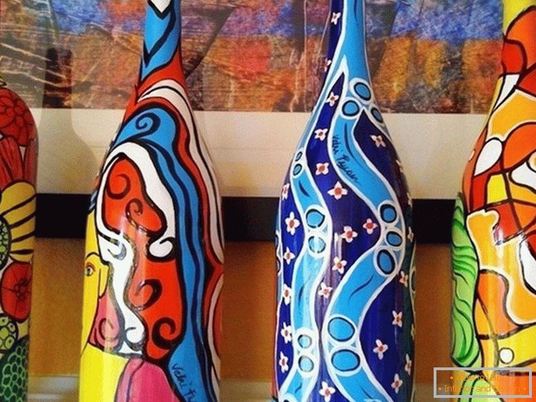 Bottles with bright design