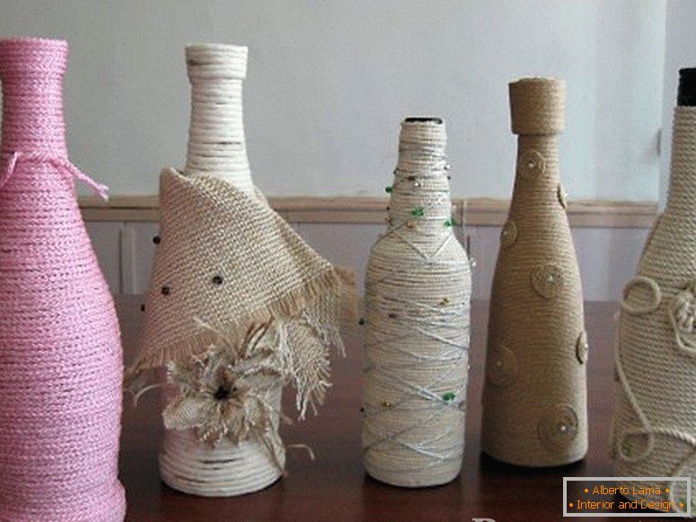 Decoration of bottles of different shapes