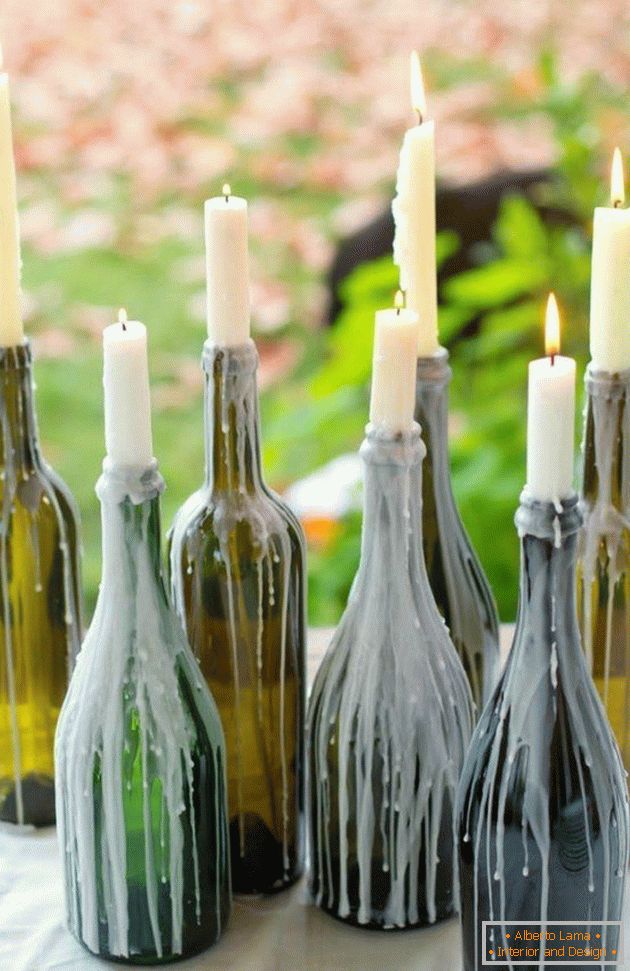 Candlesticks from bottles