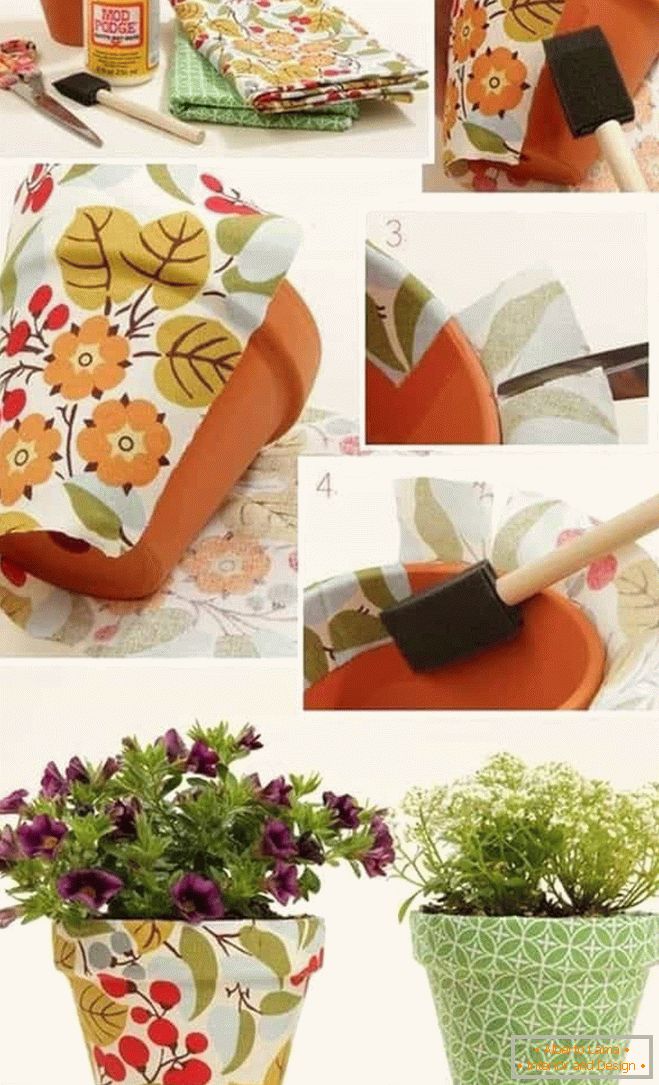 Decorating with a flower pot cloth