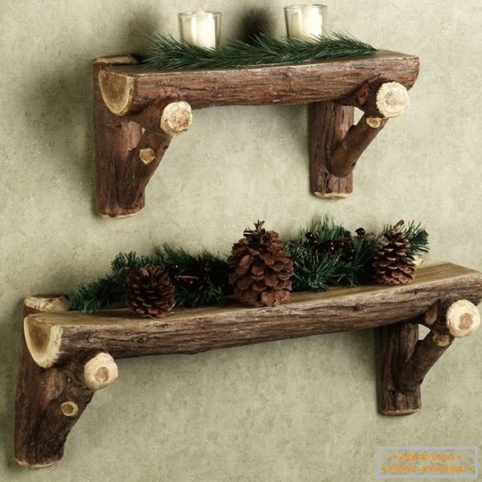 Decorative shelves made of wood