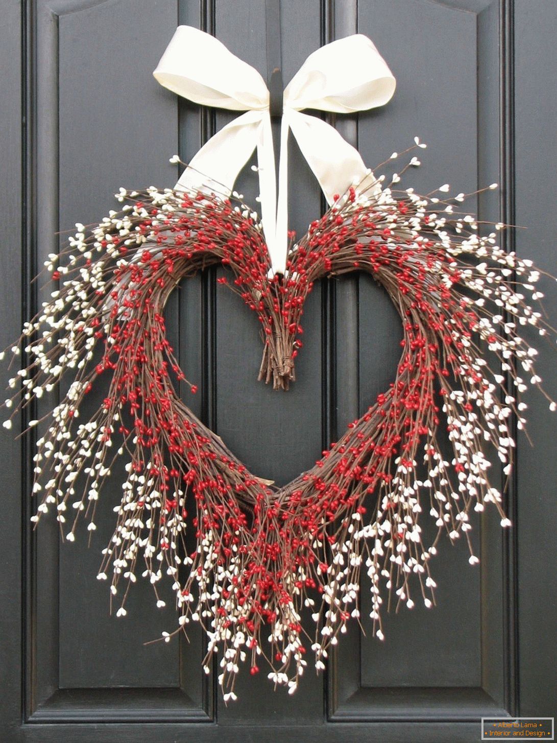 Heart on the door of the tree branches