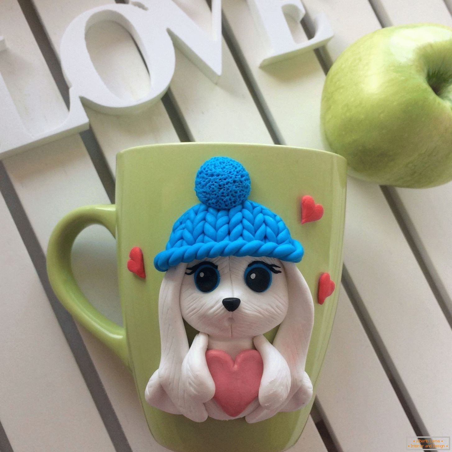 Bunny with heart on mug