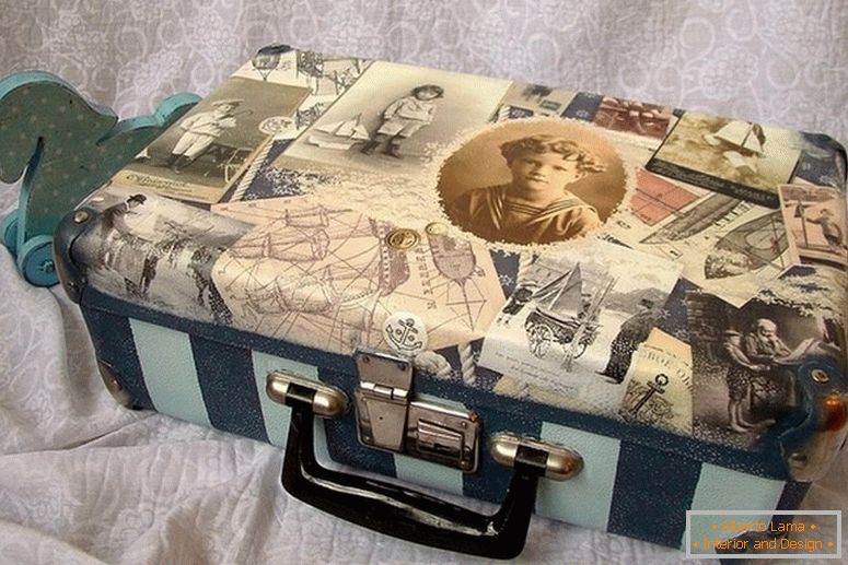 Decoupage of a suitcase