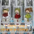 Bride and girlfriends on glasses
